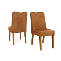 Sala de Jantar Completa Canes Tampo Madeirado c/ Vidro Curvo 170x90cm e 6 Cadeiras Stela Freijo/Off White - Ipe/Suede Moca - DJ Móveis - 7