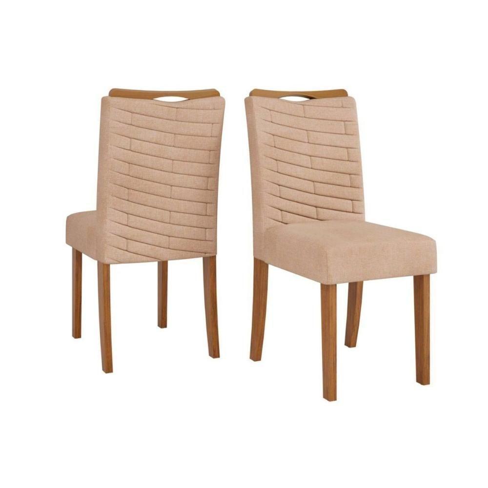 Sala de Jantar Completa Canes Tampo Madeirado c/ Vidro Curvo 200x100cm e 8 Cadeiras Julia Freijo/Off White - Linho Neve - DJ Móveis - 7