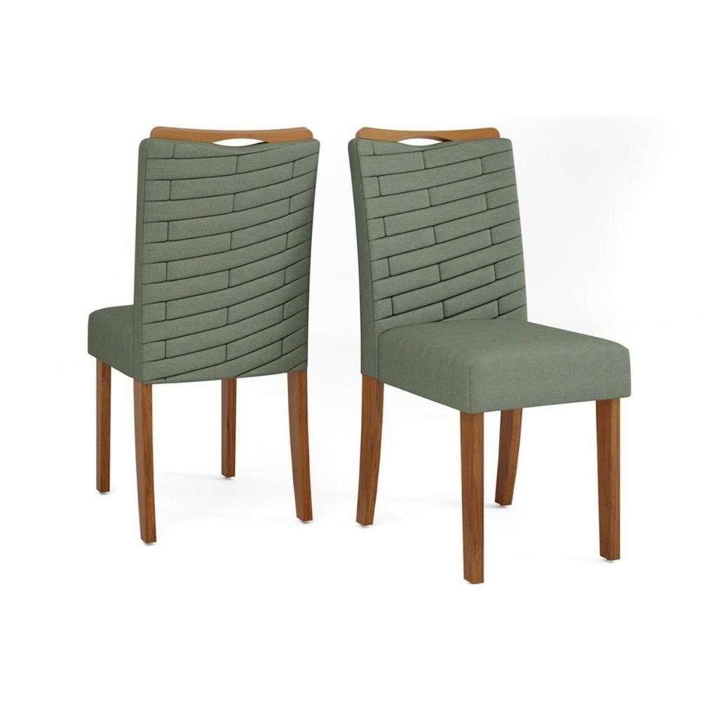 Sala de Jantar Completa Canes Tampo Madeirado c/ Vidro Curvo 200x100cm e 8 Cadeiras Julia Freijo/Off White - Suede Kraft - DJ Móveis - 8