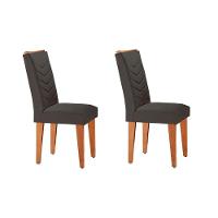 Sala De Jantar Completa Berlim C- Tampo Madeirado C- Vidro Canto Curvo 120x80cm E 4 Cadeiras Londrina Imbuia-off White - Linho Grafite - Rufato - 7