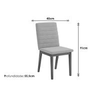 Sala de Jantar Completa Zafira Tampo Madeirado c/ Vidro Curvo 200x100cm e 8 Cadeiras Sofia Cedro/Off White - Ipe/Suede Creme - DJ Móveis - 5