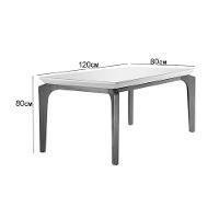 Sala de Jantar Completa Londrina c/ Tampo Madeirado Vidro Canto Reto 120x80cm e 4 cadeiras Amsterdã Imbuia/Grafite - Linho Grafite - Rufato - 5