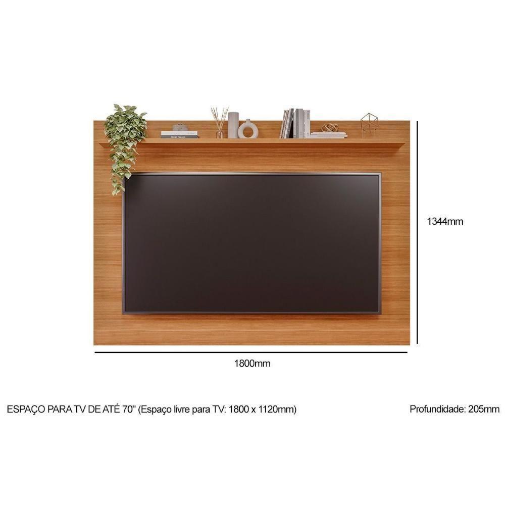 Home p/ TV até 70 Pol Moema/Sotile c/ 4 Portas e Pés 180x197cm Off White/Nature - Permóbili - 4