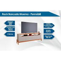 Home p/ TV até 70 Pol Moema/Sotile c/ 4 Portas e Pés 180x197cm Off White/Nature - Permóbili - 2