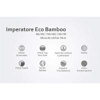 Colchão Casal Espuma Viscoelástico Visco Molas Ensacadas MasterPocket Imperatore Eco Bamboo Euro Pillow (138x188x34) - Herval