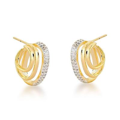 Brinco Argola Tripla Pequena Banhada A Ouro 18k