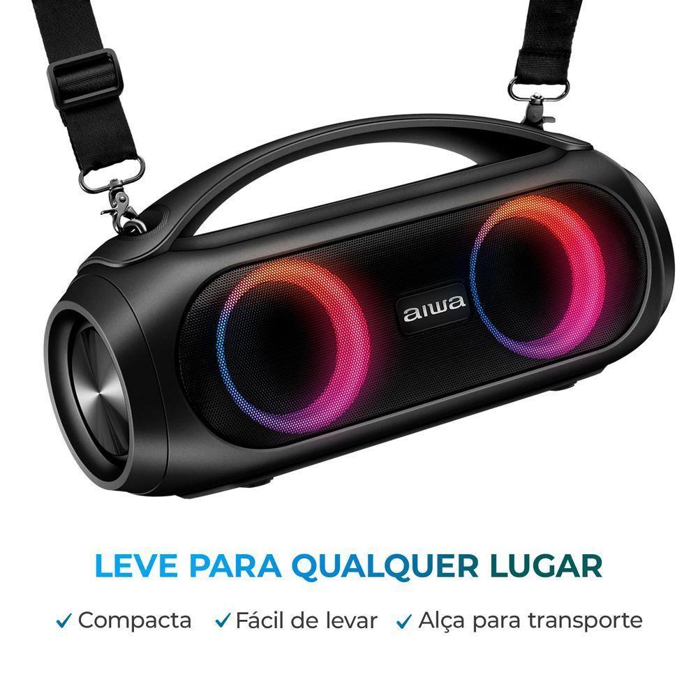 Caixa De Som Boombox Aiwa BBS-02A 50W BT 8h IPX5 RGB Usb AWS-BBS-02-A - 7
