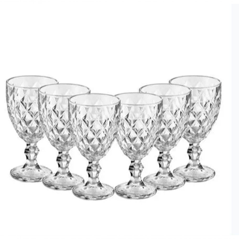 Jogo 6 Taças Vidro Cristal 235ml - 1