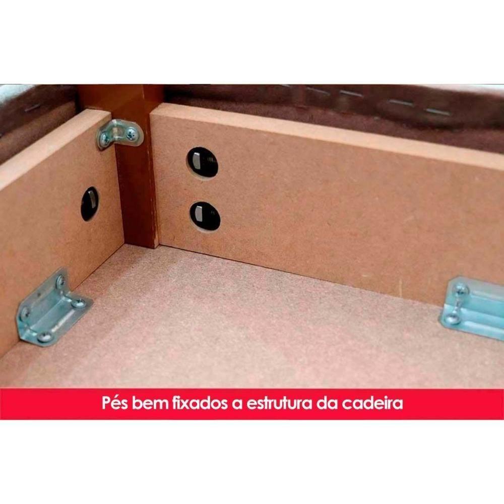 Sala de Jantar Completa Épic SC24 Tampo Madeirado c/ Vidro Canto Curvo 160x90cm e 6 Cadeiras Vita Nature/Veludo Light Bege - Henn - 5