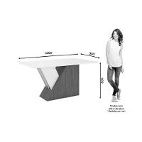 Sala de Jantar Completa Épic SC24 Tampo Madeirado c/ Vidro Canto Curvo 160x90cm e 6 Cadeiras Vita Nature/Veludo Light Bege - Henn - 10