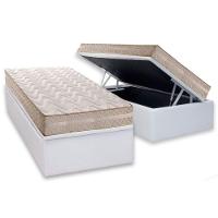 Conjunto Box Baú Solteiro: Colchão Espuma Paropas D28 / Master AG80 Clean Double Face 17 + Base CRC Courano White (88x188) - 1