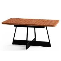 Sala de Jantar Completa Átria 1592 Aço c/ Tampo Madeirado 160x90cm e 6 Cadeiras Lou Preto/Nogal - Preto/Grafite - Carraro - 6