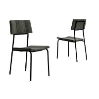 Sala de Jantar Completa Átria 1592 Aço c/ Tampo Madeirado 160x90cm e 6 Cadeiras Lou Preto/Nogal - Preto/Grafite - Carraro - 7