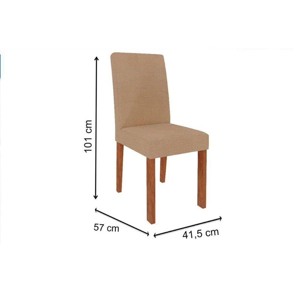 Sala de Jantar Completa Ágata c/ Tampo Madeirado c/ Vidro 130x80cm e 4 Cadeiras Maia Nature/Suede Mascavo Chocolate - Cimol - 6