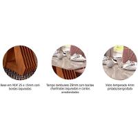 Sala de Jantar Completa Ágata c/ Tampo Madeirado c/ Vidro 130x80cm e 4 Cadeiras Maia Nature/Suede Mascavo Chocolate - Cimol - 2