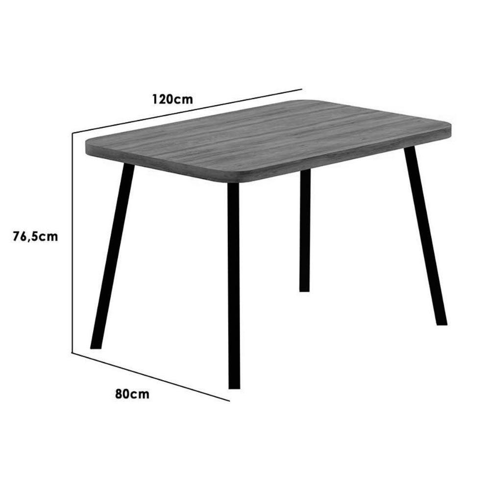 Sala de Jantar Completa Stellar 1598 Aço c/ Tampo Madeirado 120x80cm e 4 Cadeiras Duo Rose/Petra - Rose/Areia - Caramelo - Carraro - 6