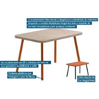 Sala de Jantar Completa Stellar 1598 Aço c/ Tampo Madeirado 120x80cm e 4 Cadeiras Duo Rose/Petra - Rose/Areia - Caramelo - Carraro - 5