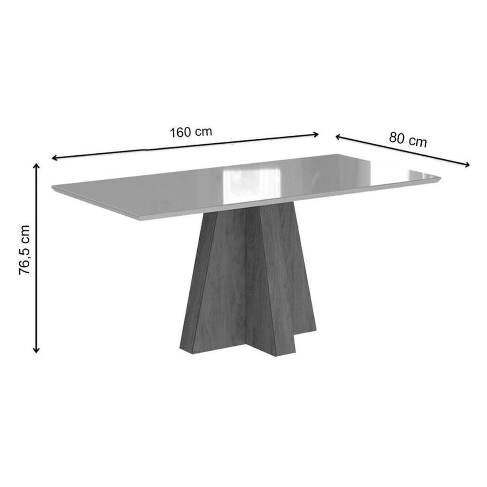 Sala de Jantar Completa Patricia c/ Tampo Madeirado c/ Vidro Canto Reto 160x80m e 6 Cadeiras Maia Savana-Cinamomo/Suede Gengibre Bege - Cimol - 4