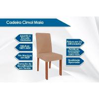 Sala de Jantar Completa Patricia c/ Tampo Madeirado c/ Vidro Canto Reto 160x80m e 6 Cadeiras Maia Savana-Cinamomo/Suede Gengibre Bege - Cimol - 2