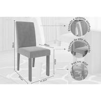 Sala de Jantar Completa Patricia c/ Tampo Madeirado c/ Vidro Canto Reto 160x80m e 6 Cadeiras Maia Savana-Cinamomo/Suede Gengibre Bege - Cimol - 6