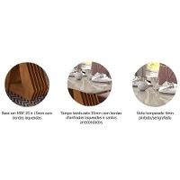 Sala de Jantar Completa Ágata Tampo Madeirado c/ Vidro 130X80 cm e 4 Cadeiras Nicole Savana-Nature/Off White -Suede Nude Bege - Cimol - 5