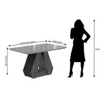 Sala de Jantar Completa Ágata Tampo Madeirado c/ Vidro 130X80 cm e 4 Cadeiras Nicole Savana-Nature/Off White -Suede Nude Bege - Cimol - 8