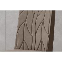 Sala de Jantar Completa Yara c/ Tampo Madeirado c/ Vidro Curvo 160x90cm e 6 Cadeiras Eloa Nature/Suede Light Linho - Henn - 3