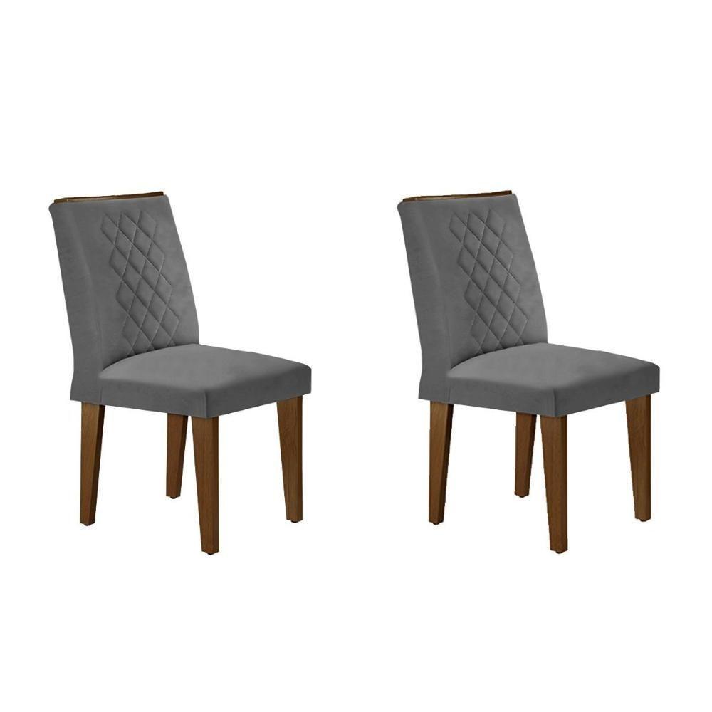 Sala de Jantar Completa Luna c/ Tampo Madeirado c/ Vidro Canto Curvo 120x80cm e 4 cadeiras Jade Imbuia/Off White - Suede Grafite - Rufato - 9