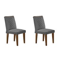 Sala de Jantar Completa Luna c/ Tampo Madeirado c/ Vidro Canto Curvo 120x80cm e 4 cadeiras Jade Imbuia/Off White - Suede Grafite - Rufato - 9