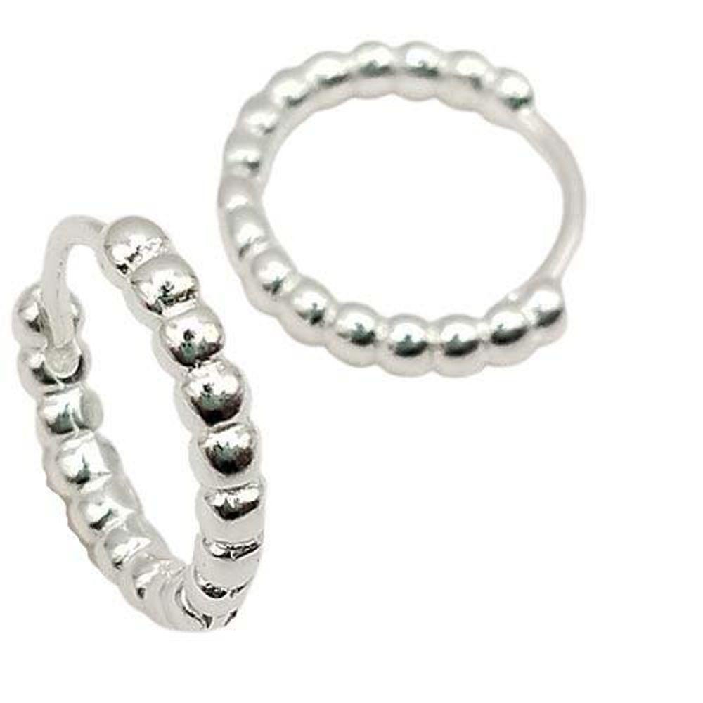 Brinco Argola Click Bolinhas Prata 925 - 1