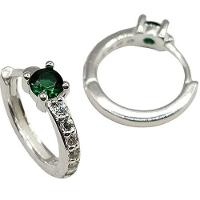 Brinco Argola Cravejada Com Ponto De Luz Colorido Prata 925 - 1