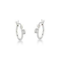 Brinco Argola Com Ponto De Luz Redondo Prata 925 - 1