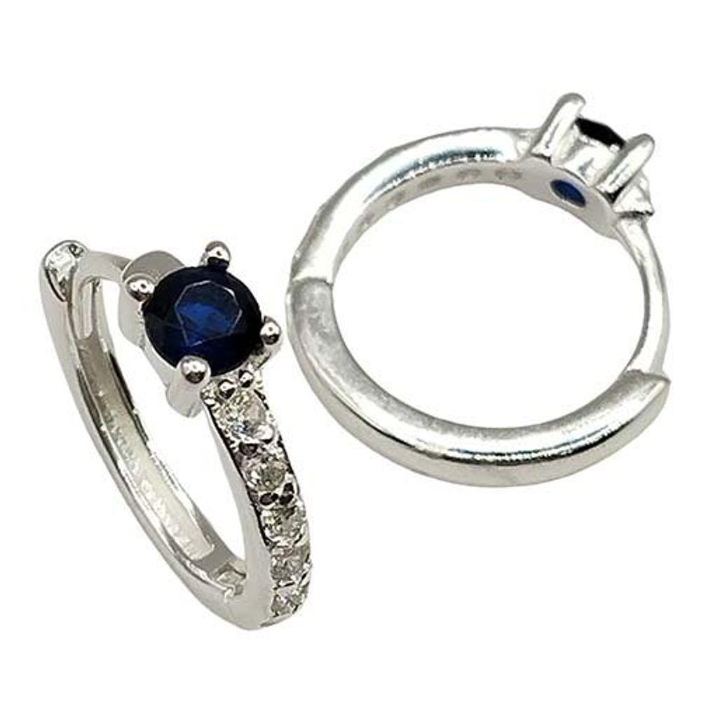 Brinco Argola Cravejada Com Ponto De Luz Colorido Prata 925 - 1