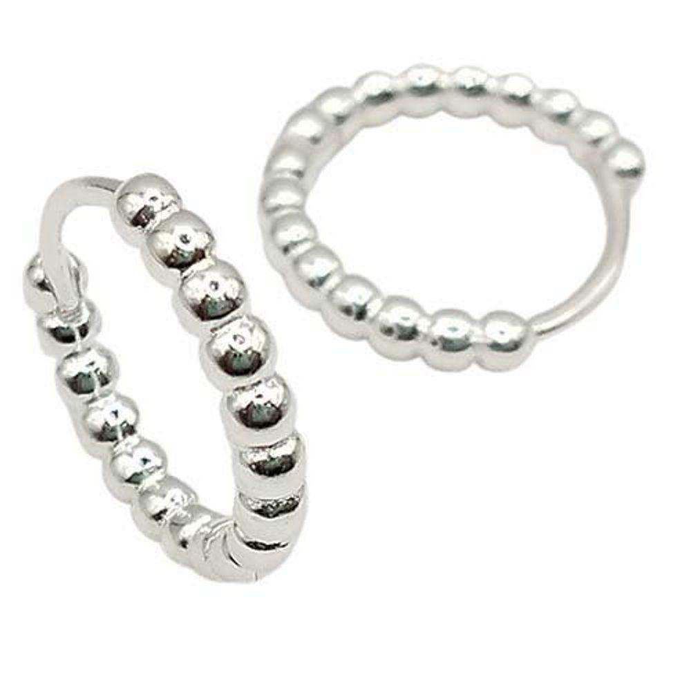 Brinco Argola Click Bolinhas Prata 925 - 1