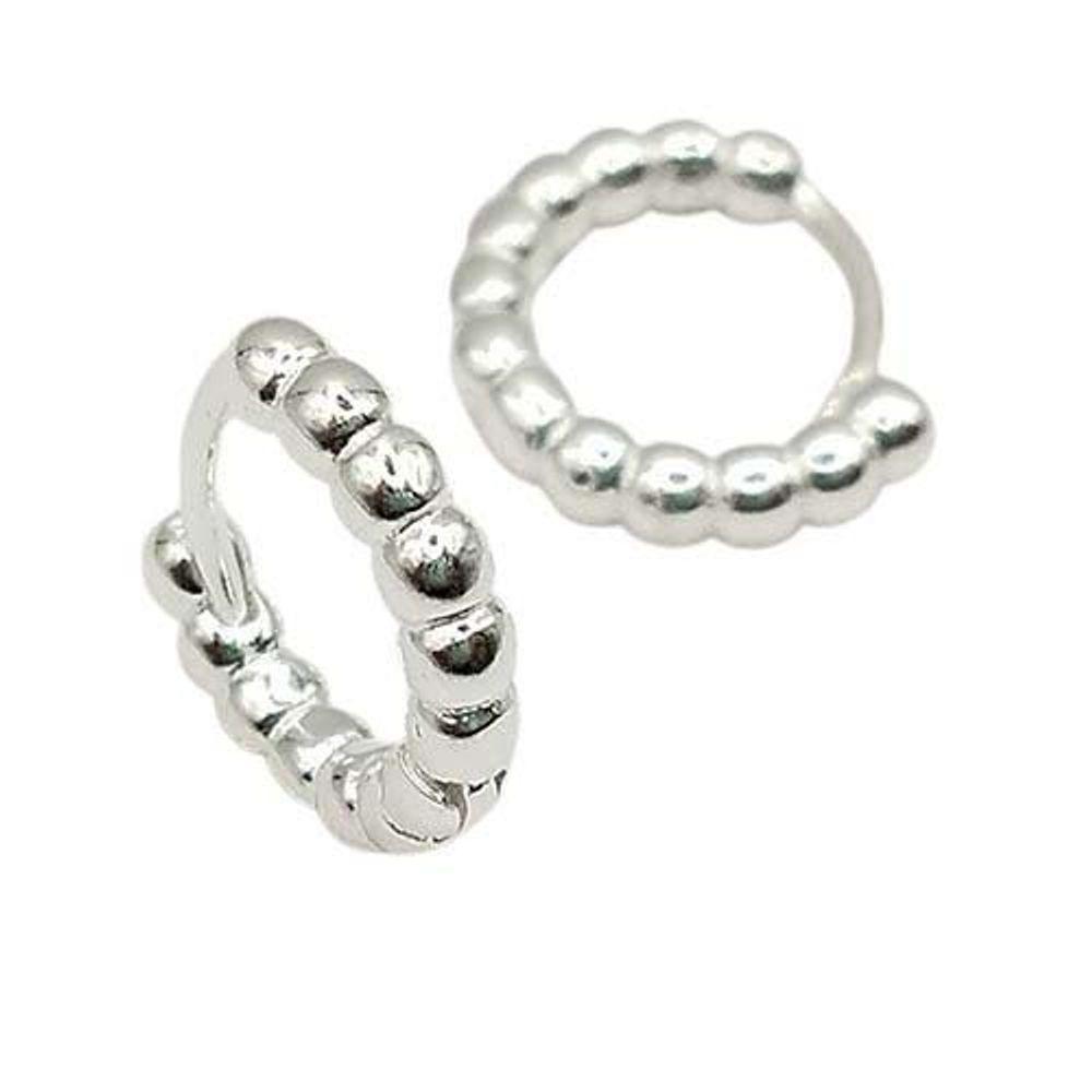 Brinco Argola Click Bolinhas Prata 925 - 1