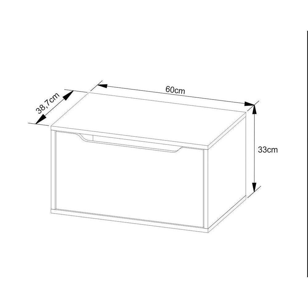 Gabinete de Banheiro Suspenso BN3646 s/ Cuba 1 Porta 60cm Branco - Tecno Mobili - 2