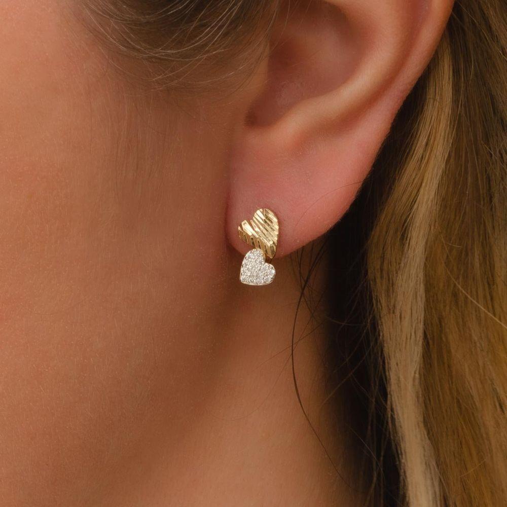 Brinco De Argola Com Coração Cravejado Banhado A Ouro 18k - 2