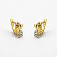 Brinco De Argola Com Coração Cravejado Banhado A Ouro 18k - 1