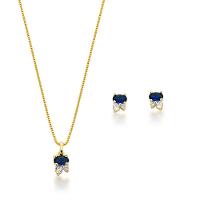 Conjunto Colar E Brincos Delicado Banhado A Ouro 18k - 1