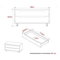 Gabinete de Banheiro c/ Rodizio BN3643 s/ Cuba 2 Gavetas 80cm Branco - Tecno Mobili - 3