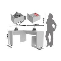 Escritório Completo 1 Mesa De Canto Para Escritório Me4129 + 1 Estante Me4132 + 1 Gaveteiro Me4133 3 Peças Nogal - 5