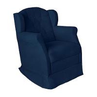 Poltrona Amamentação Cadeira Reforçada Balanço Puff Suede Cor:azul Marinho - 7