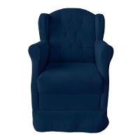 Poltrona Amamentação Cadeira Reforçada Balanço Puff Suede Cor:azul Marinho - 8