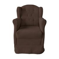 Poltrona Amamentação Cadeira Reforçada Balanço Puff Suede Cor:marrom - 7