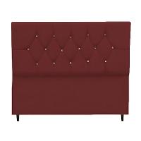 Cabeceira Cama Box King 195 Cm Geovana Suede Cor:bordô - 1