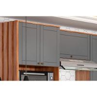 Cozinha Completa Bella 11 Peças (3Aéreos+3Balcões+1Paneleiro+1Cristaleira+1TorreQuente+1Ilha+1Complemento) C11P50 Nogal/Cinza - Carraro - 6