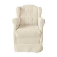 Poltrona Amamentação Balanço Confortável Puff Pétala Suede Cor:bege - 8