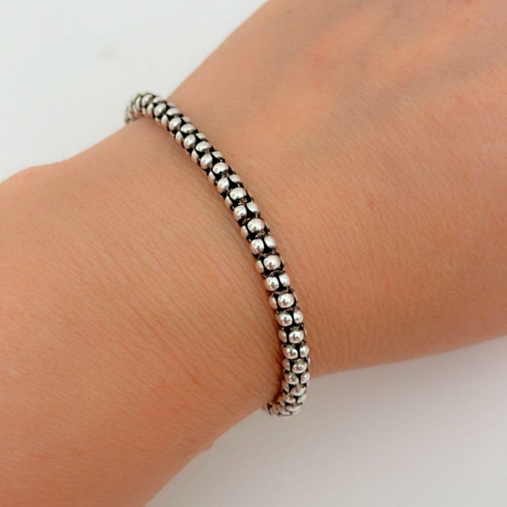 Pulseira Pipoca 4,4mm Prata 925 - 3