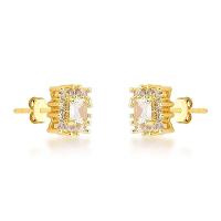 Brinco Quadrado Ponto De Luz Atraktiva Banhado A Ouro 18k - 1