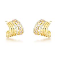 Brincos Glamourosos Com Zircônio E Banho De Ouro 18k - 2